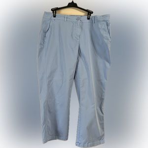 Crown & Ivy Charlotte Women's Crop Relax Fit Pants Stretch light Blue Size 14
